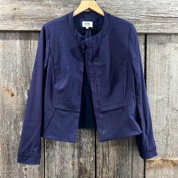 ZAC Zac Posen Jackets & Blazers - ZAC Zac Posen Navy Blue Blazer Evening Career Jacket